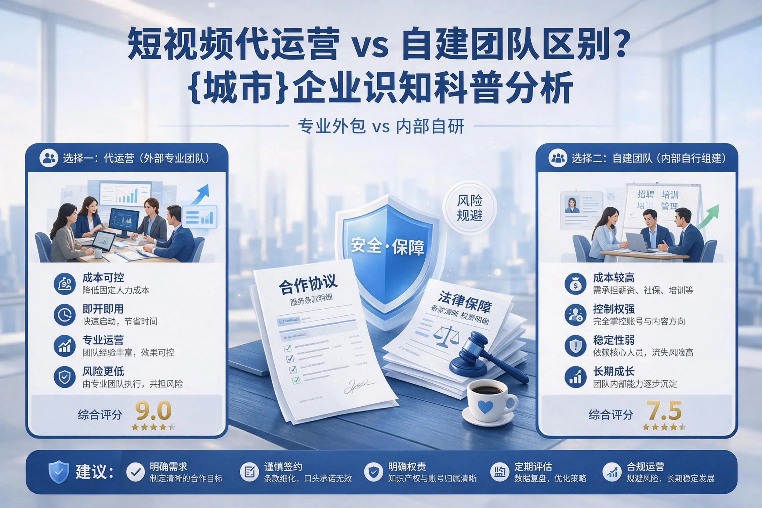 短视频代运营与自建团队区别?伊春企业认知科普分析