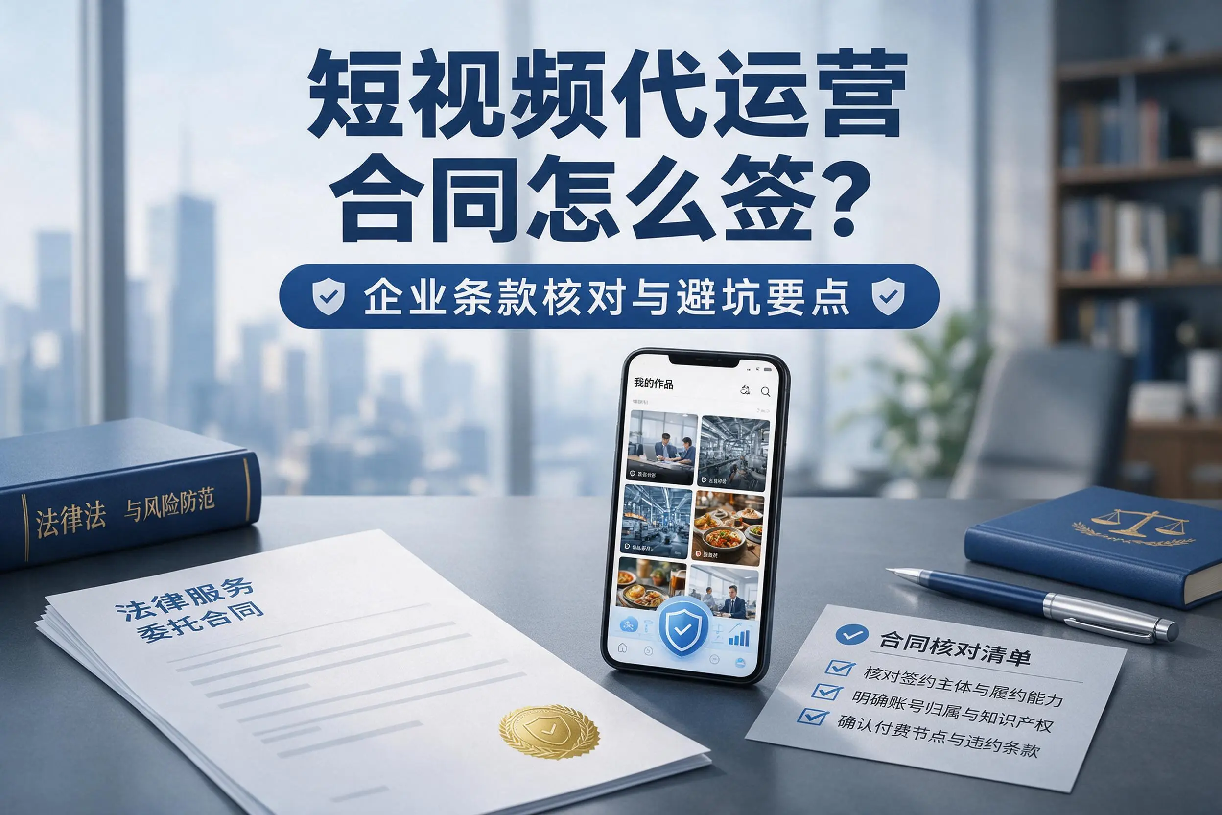 短视频代运营合同怎么签?伊春企业条款核对与避坑要点