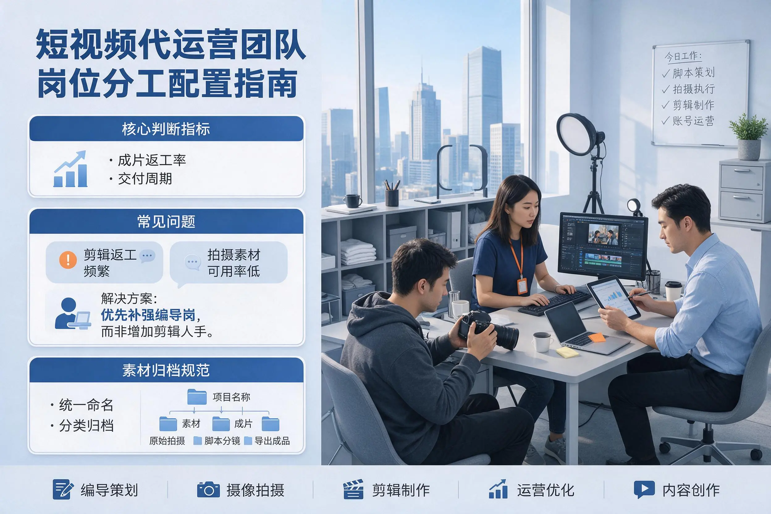短视频代运营团队如何配置?伊春企业岗位分工科普说明