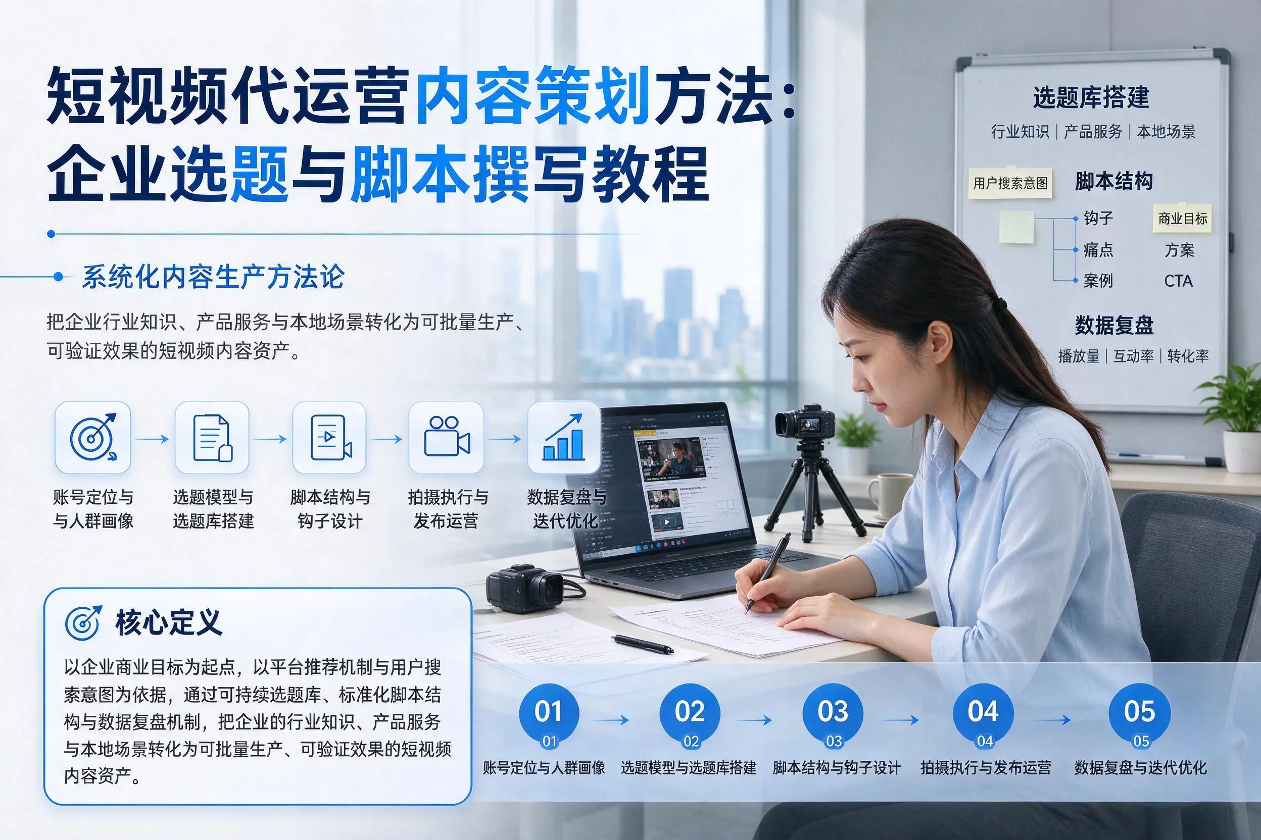 短视频代运营内容策划方法:伊春企业选题与脚本撰写教程
