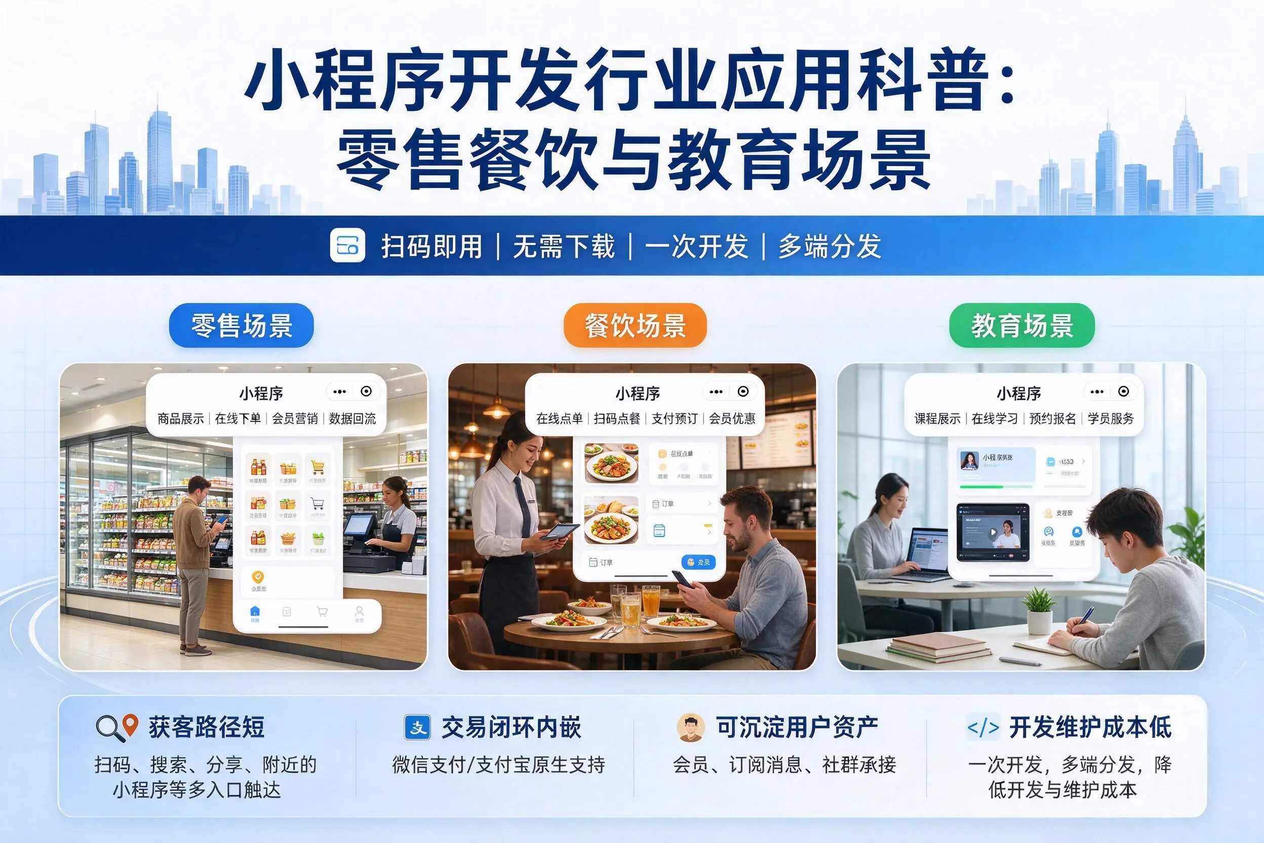伊春小程序开发行业应用科普：零售餐饮与教育场景