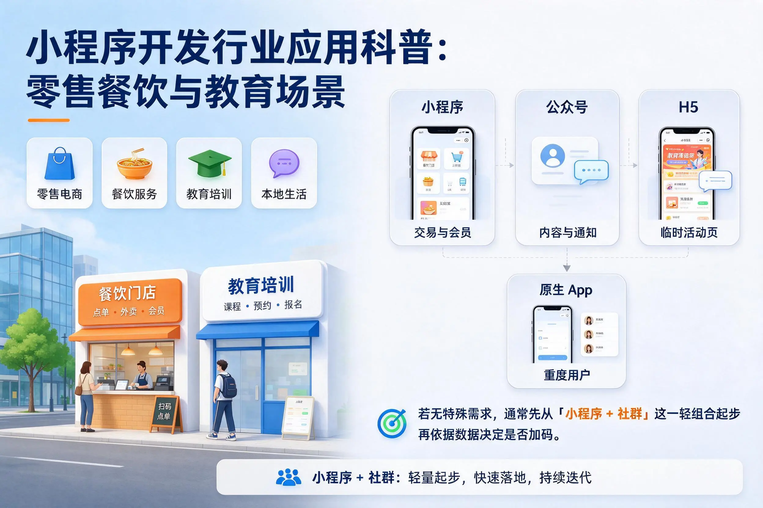 伊春小程序开发行业应用科普：零售餐饮与教育场景