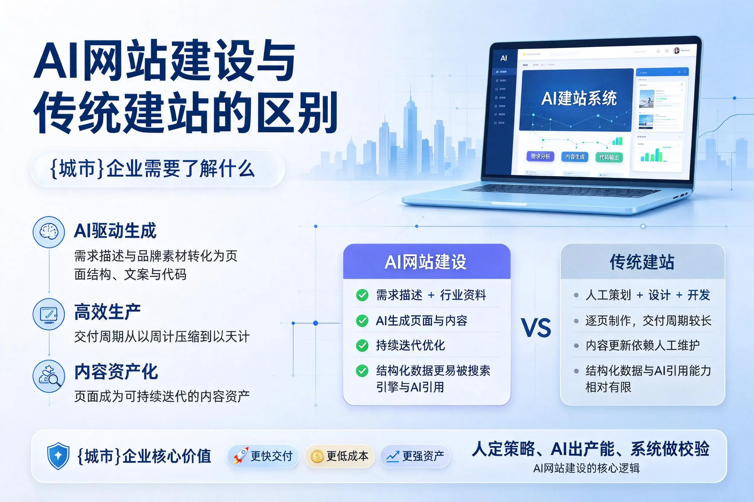 AI网站建设与传统建站的区别,伊春企业需要了解什么