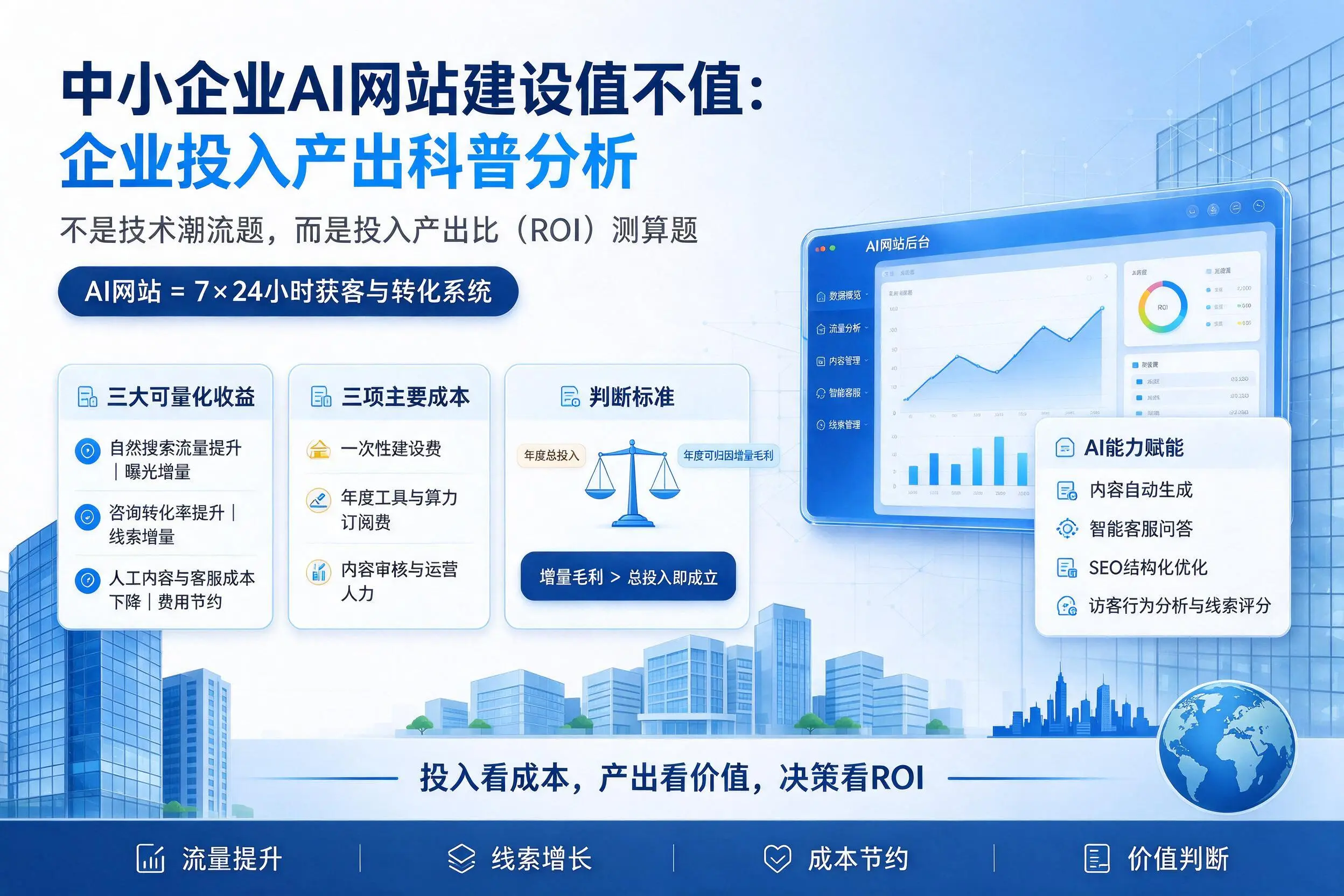 中小企业AI网站建设值不值:伊春企业投入产出科普分析
