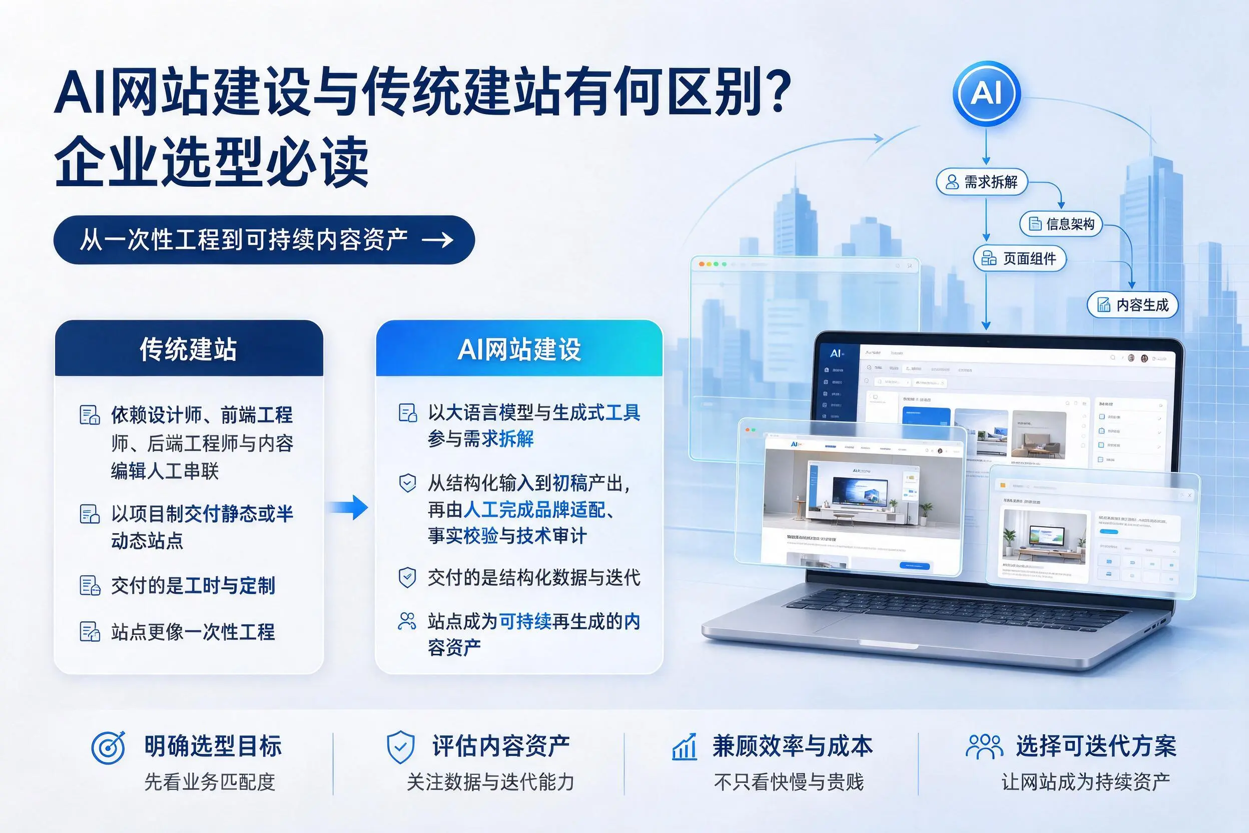 AI网站建设与传统建站有何区别？伊春企业选型必读