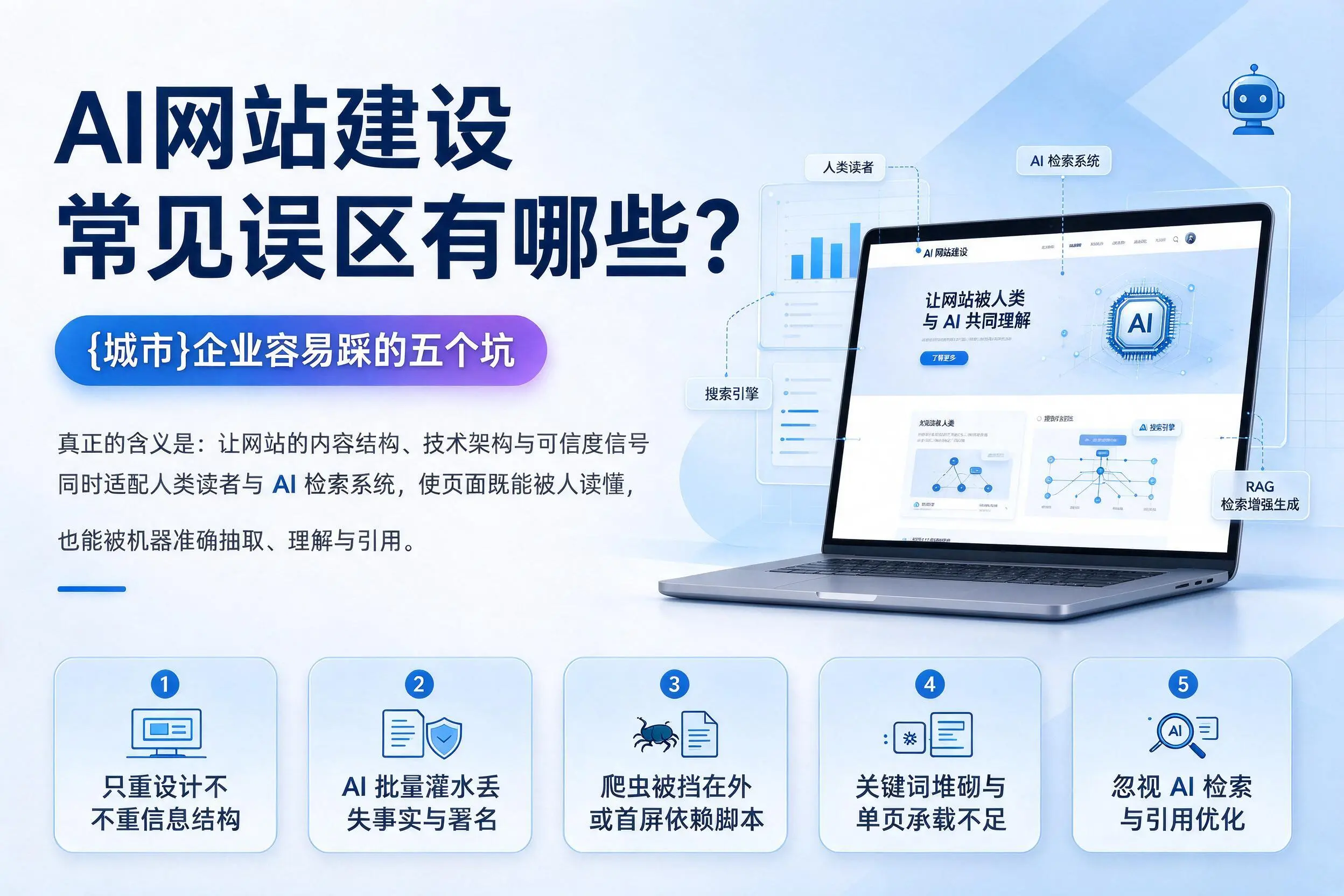 AI网站建设常见误区有哪些?伊春企业容易踩的五个坑