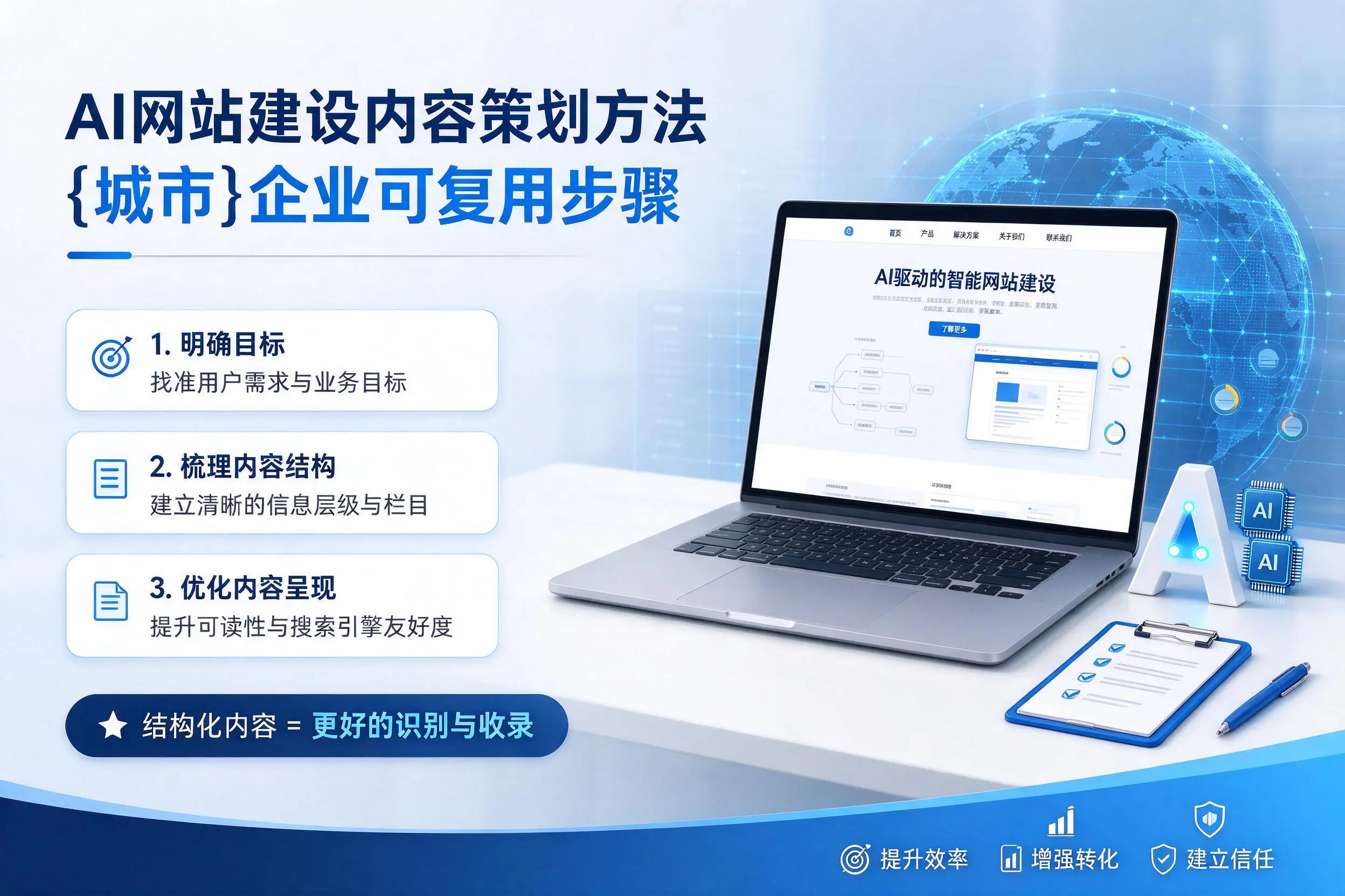 AI网站建设内容策划方法,伊春企业可复用步骤