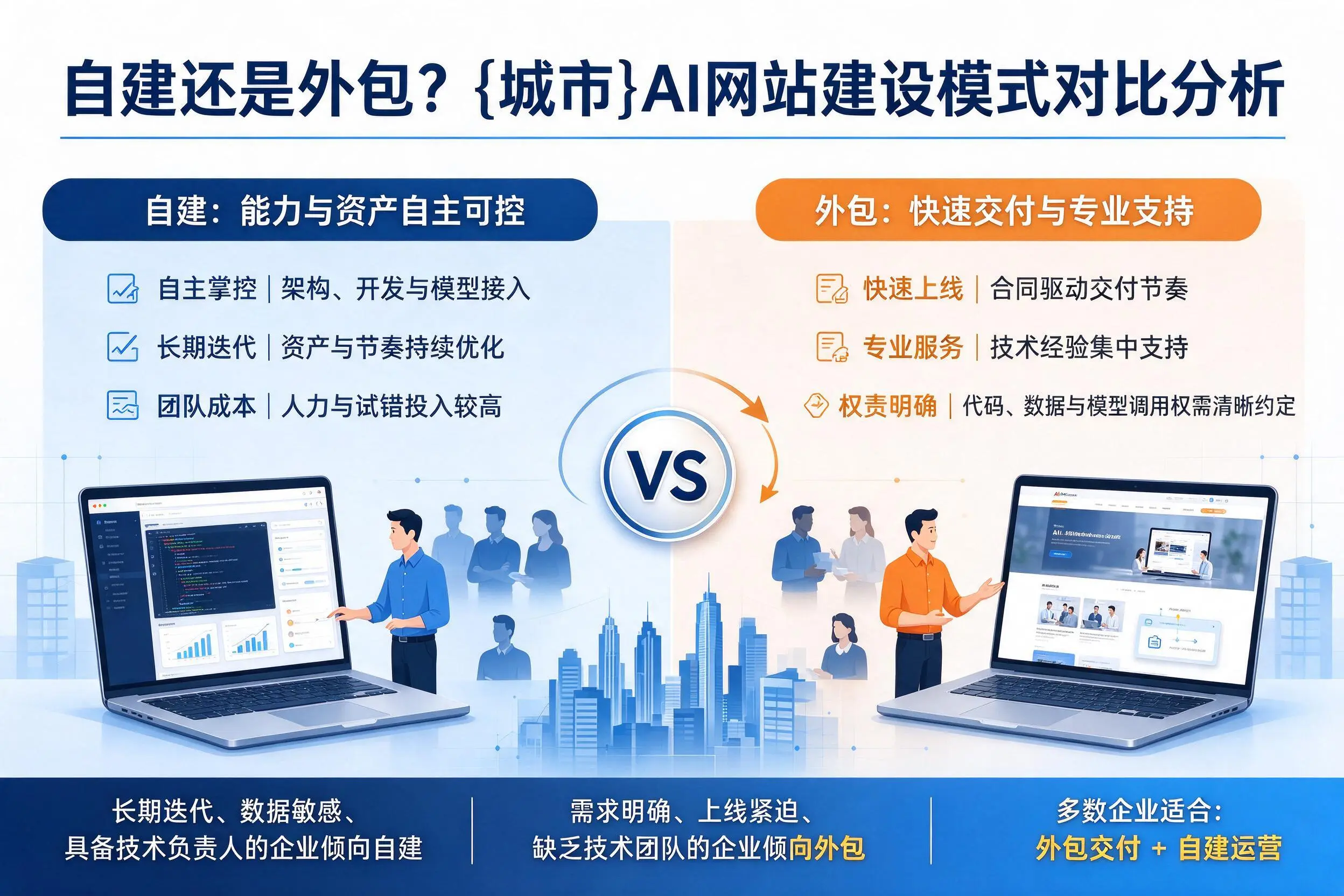 自建还是外包?伊春AI网站建设模式对比分析