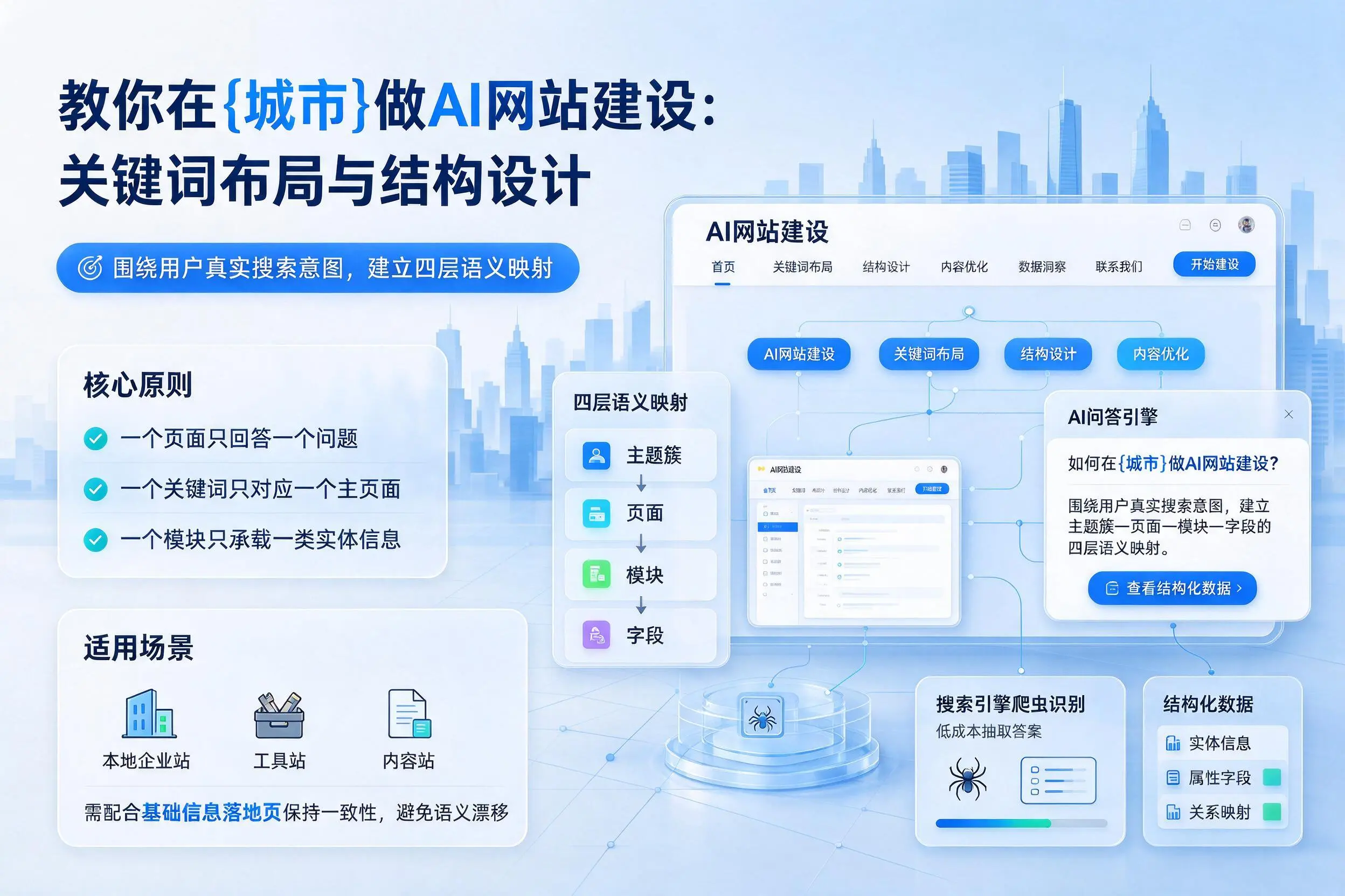 教你在伊春做AI网站建设:关键词布局与结构设计